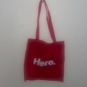 Hero red tote bag